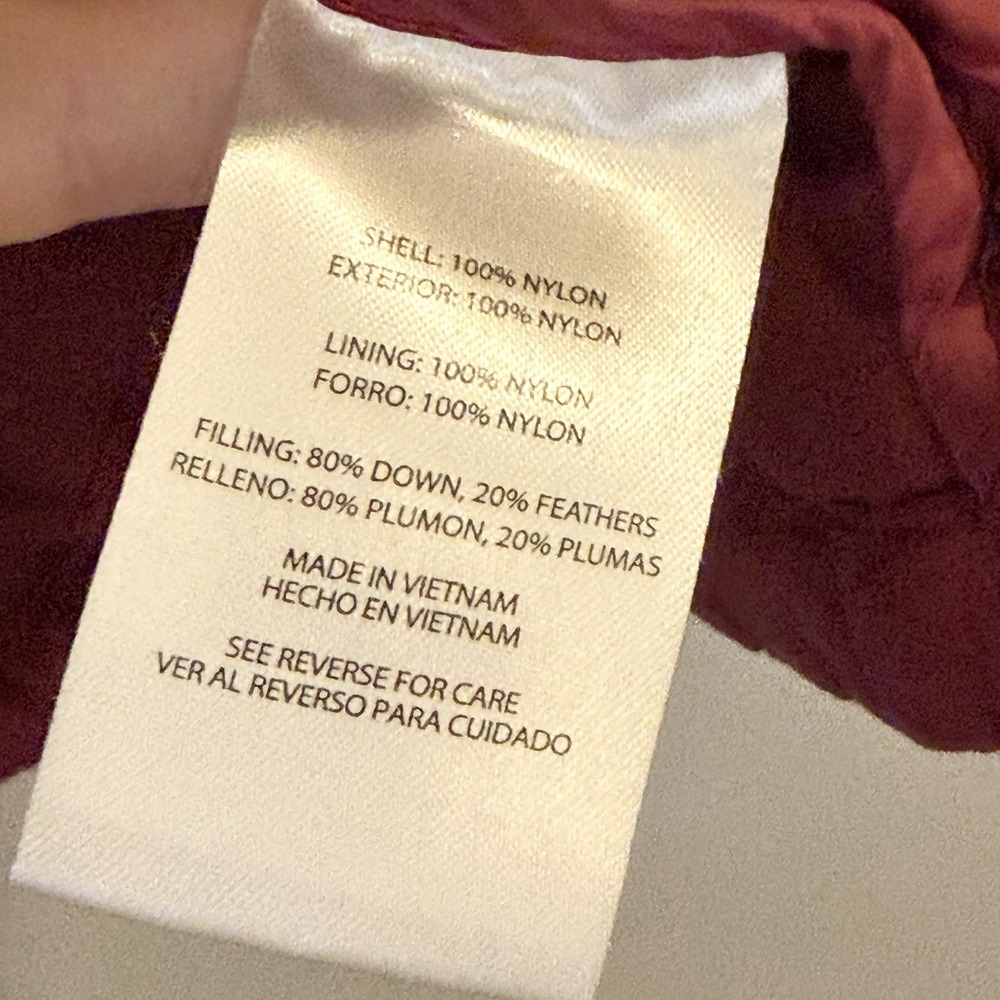 Eddie Bauer Jacket Womens M Red Down Puffer Hooded Full Zip Warm EB650 - Picture 6 of 6